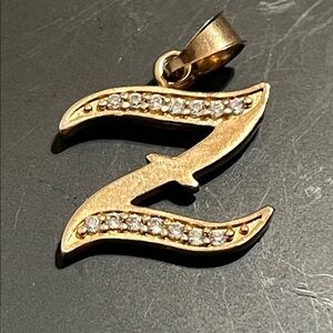 Gold and Silver Pendant with Crystals